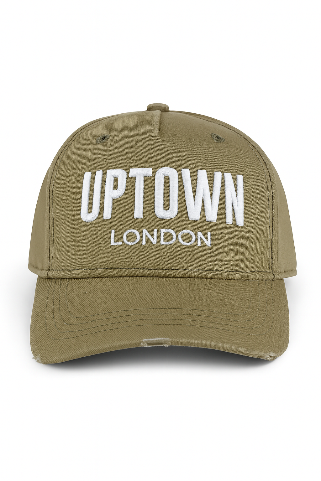 Uptown London Khaki X White Distressed Cap